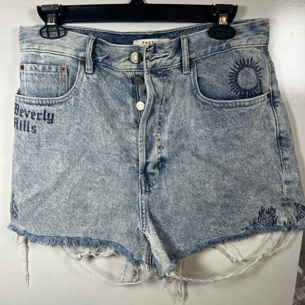 PacSun Distressed Light Blue Jean Shorts A0360